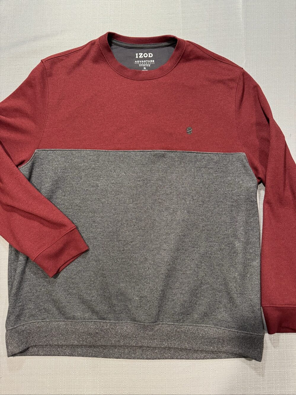 Men’s IZOD Advantage Stretch Sweatshirt – Burgundy Gray – XL